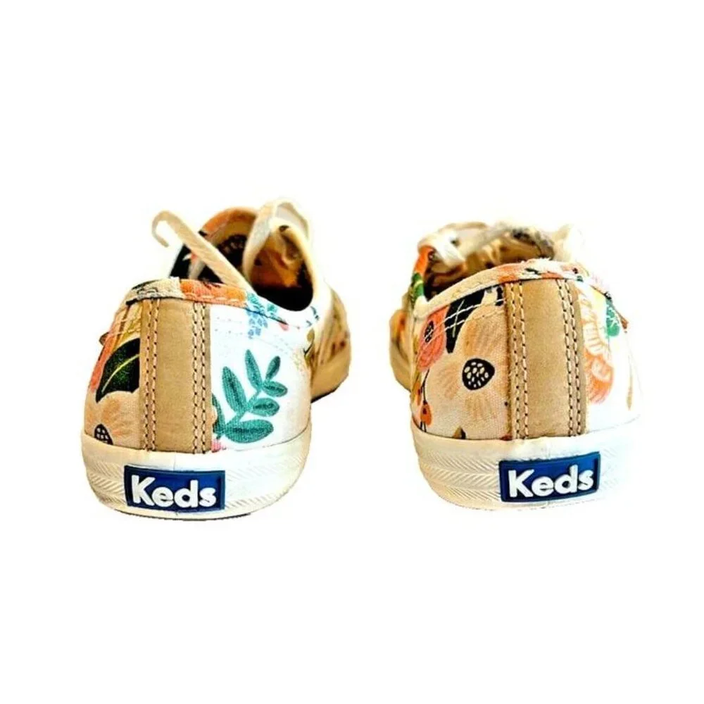 KEDS Rifle Paper Co Woman 6.5 Lively Floral Garden Print Canvas Lace Up Sneakers